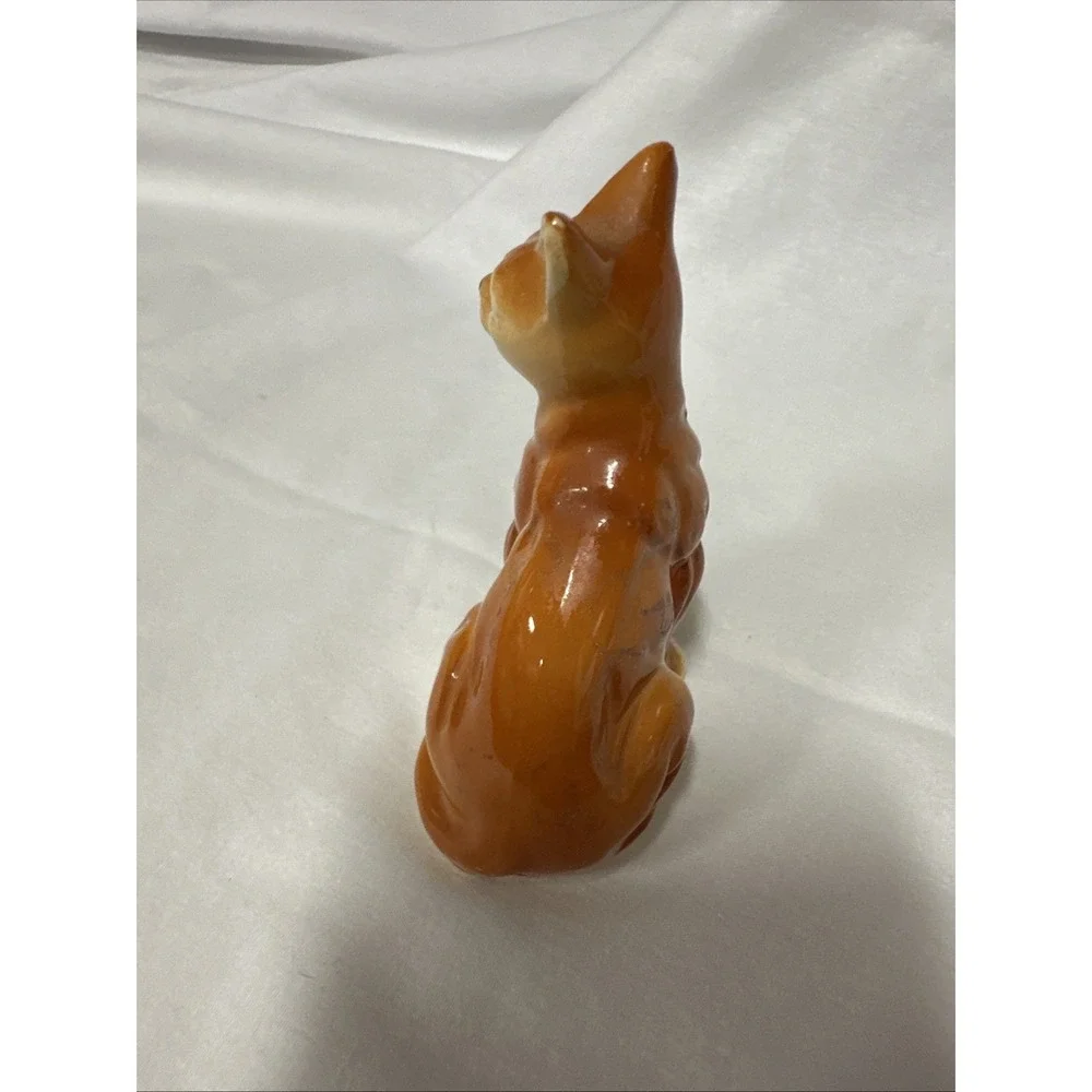 Vintage Golden Kitty Cat Porcelain Figurine Sitting‎ 3